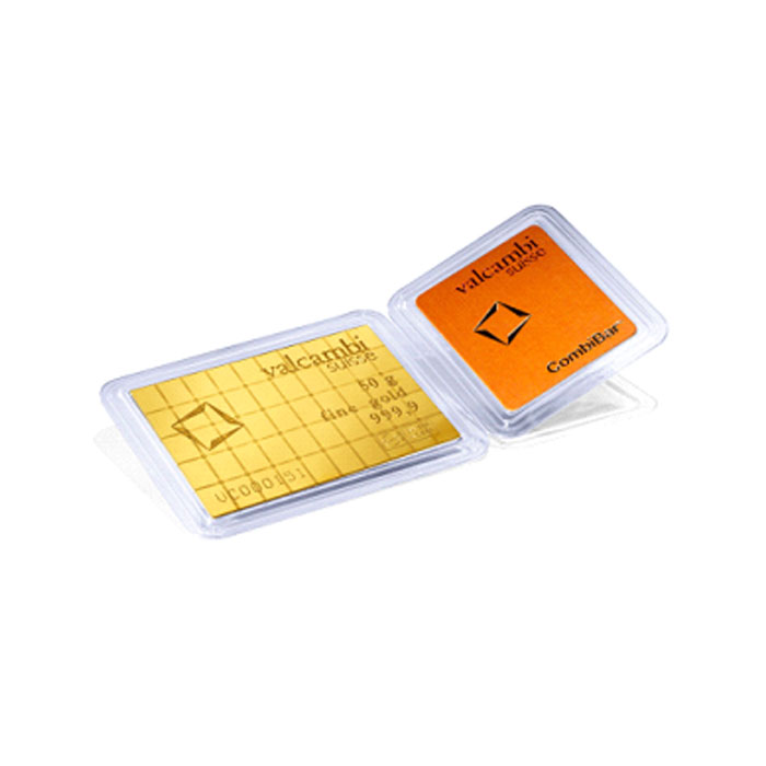 Sztabka złota Valcambi - CombiBar (Multicard) Au999.9 - 50x1g