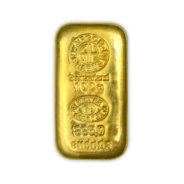 Sztabka złota odlewana Au999,9 - 100g