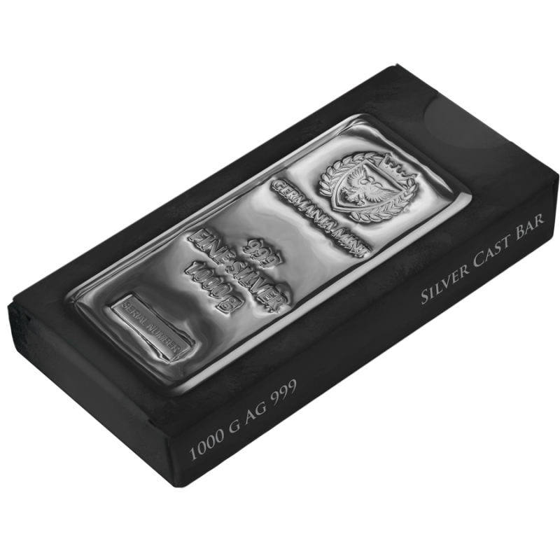 Germania Mint Silver Cast Bar 1000 G vat 23 %